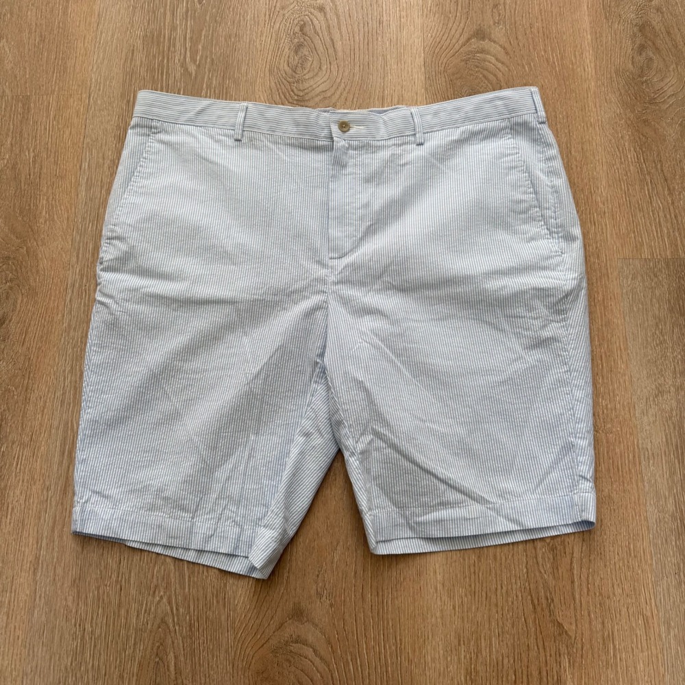 Jos. A. Bank 1905 Seersucker Shorts Mens 40 Blue White Striped Tailored‎ Fit